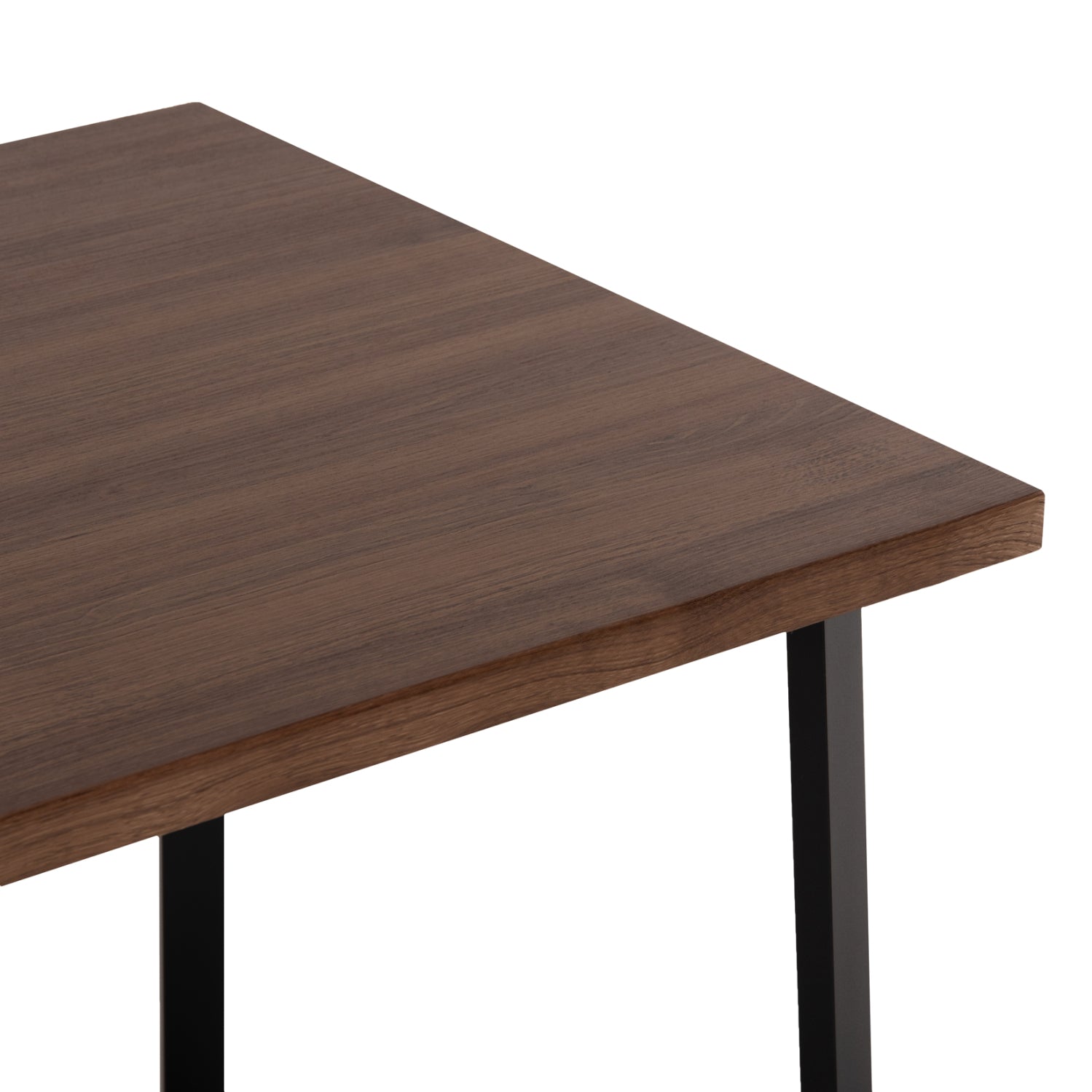 Трапезна маса JAY орехов цвят MDF-черни метални крака 120x70x76Hсм.