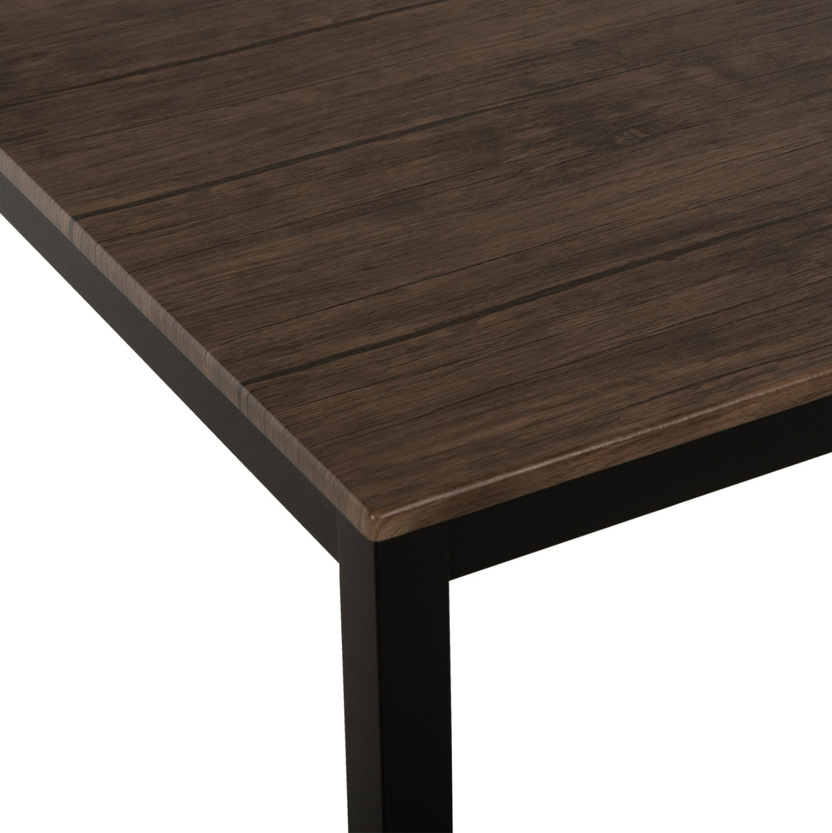 Трапезна маса GOOSE орех MDF-черни метални крака 120x80x75Hсм.