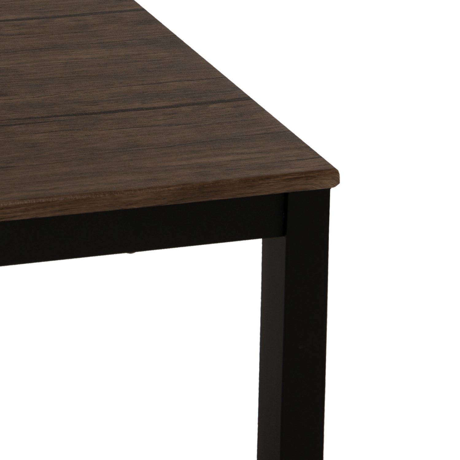 Трапезна маса GOOSE орех MDF-черни метални крака 120x80x75Hсм.