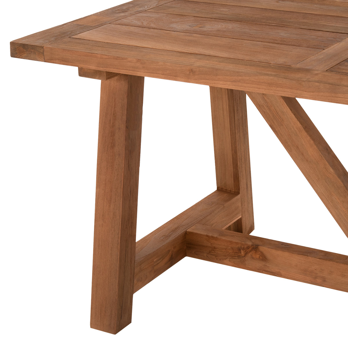 Трапезна маса от рециклирана тиково дърво в естествен цвят 200x90x75Hcm.