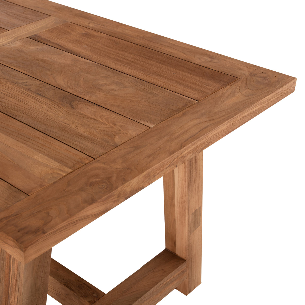 Трапезна маса от рециклирана тиково дърво в естествен цвят 200x90x75Hcm.