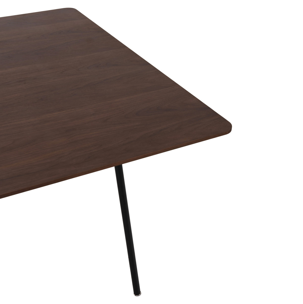 Трапезна маса квадратна TRENK MDF с дъбов фурнир орех - черни метални крака 120x120x75Hсм.