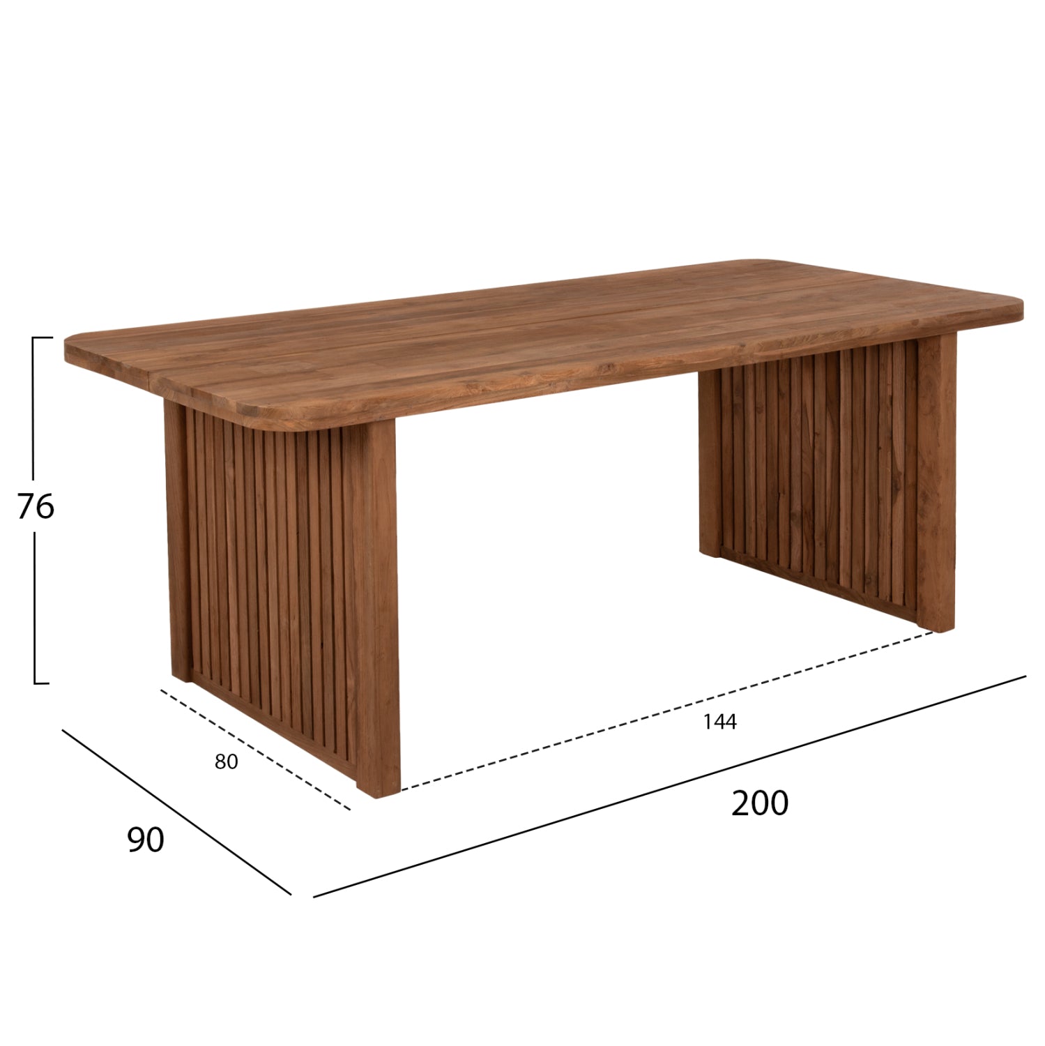 ТРАПЕЗНА МАСА BONTANG РЕЦИКЛИРАН ТИК ЕСТЕСТВЕН РУСТИКАЛЕН ЦВЯТ 200x90x76Hсм.