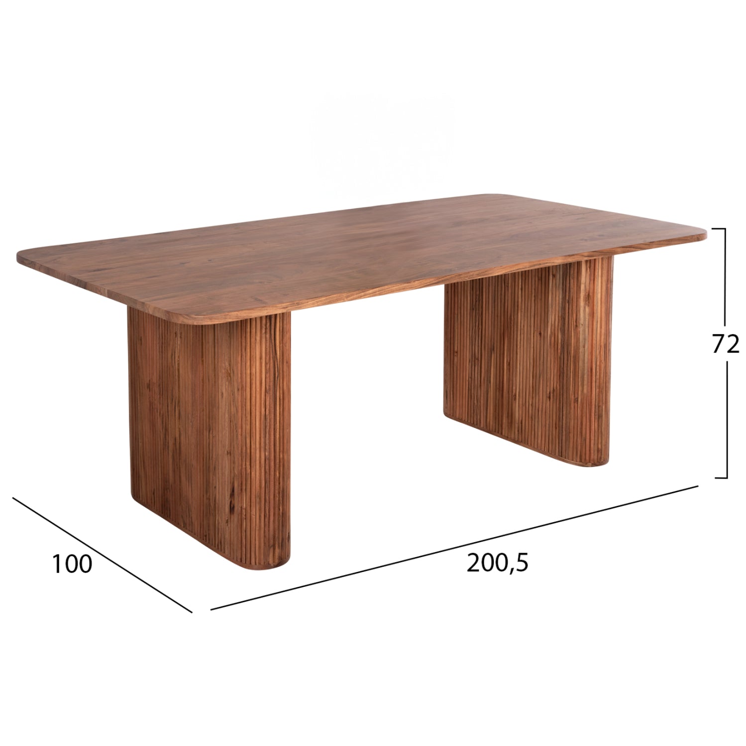 Трапезна маса GROOT масив акация натурално 200,5x100x72Hсм.