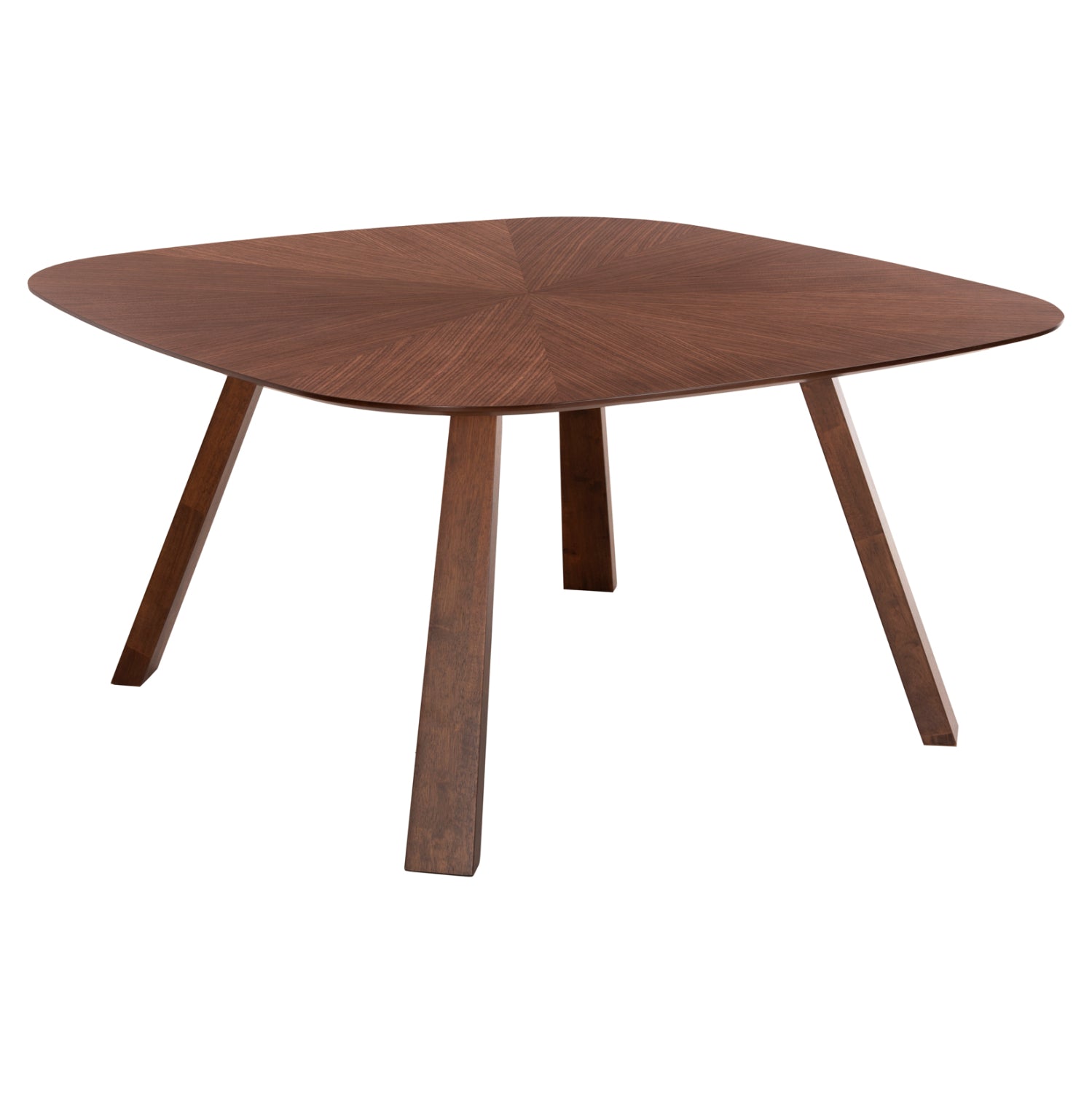 ТРАПЕЗНА МАСА RINER MDF С ФУРНИР ОРЕХ SUNBURST 150x150x75Hсм.
