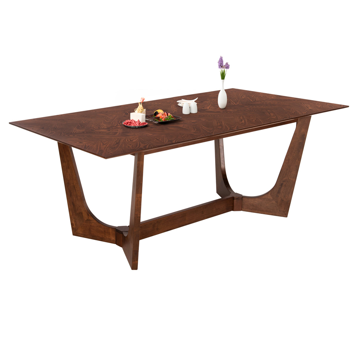 ТРАПЕЗНА МАСА RIMER MDF С ФУРНИР ОТ ЯСЕН В ЦВЯТ ОРЕХ 220x100x75Hсм.