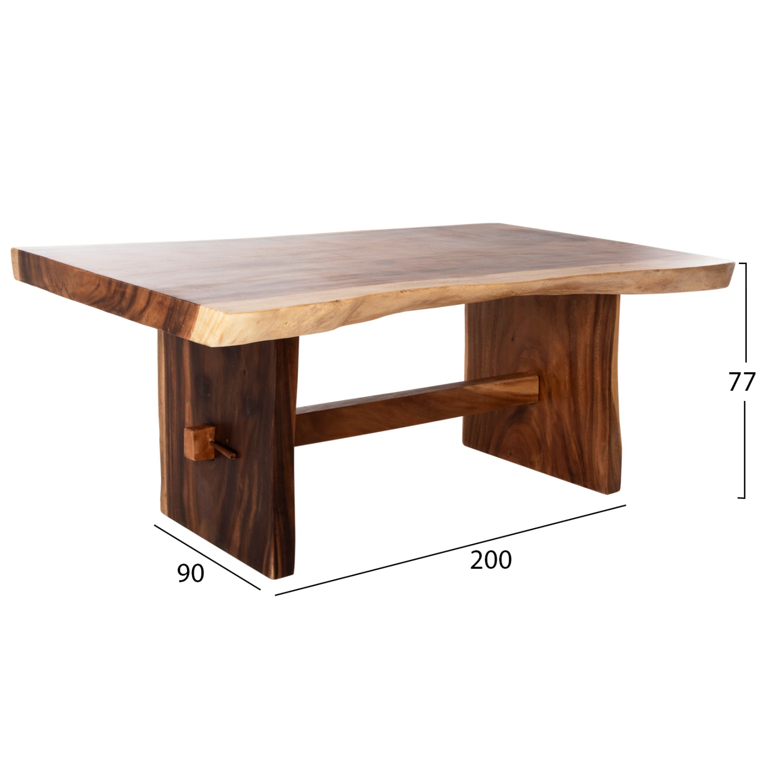 Трапезна маса ULYSES масивно суар дърво в естествен цвят 200X90X77Hcm.