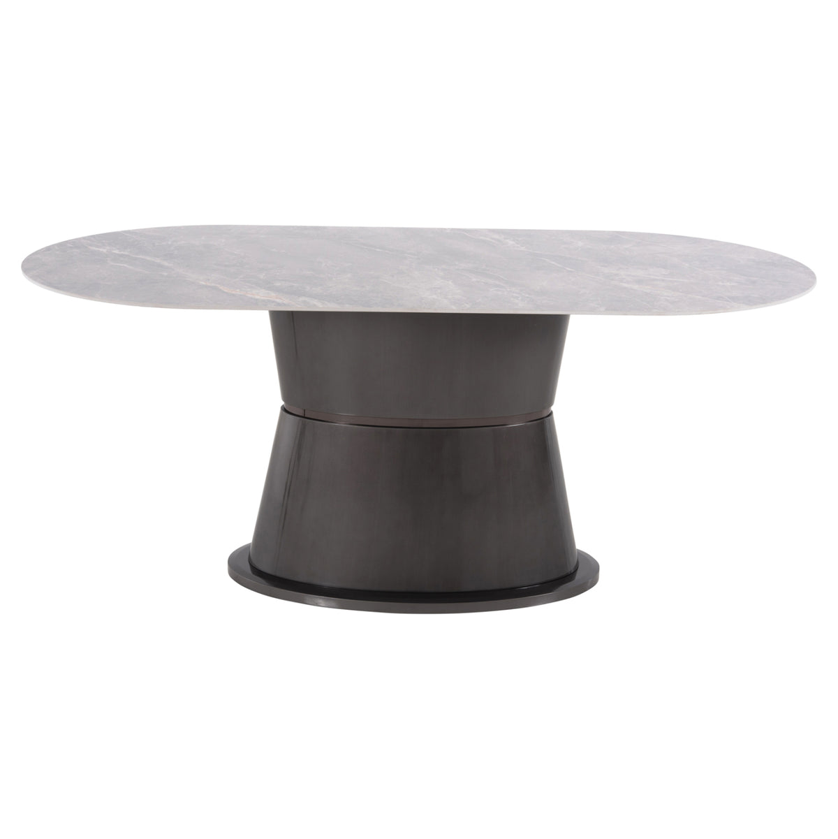 Трапезна маса BENT керамика сив мрамор - MDF основа антрацит 180x90x76Hсм.