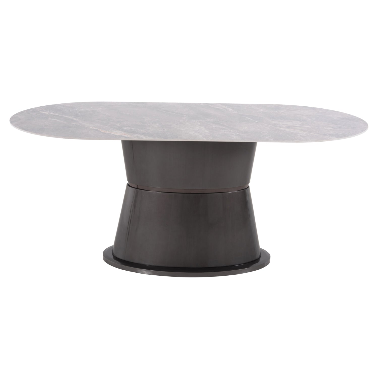 Трапезна маса BENT керамика сив мрамор - MDF основа антрацит 180x90x76Hсм.
