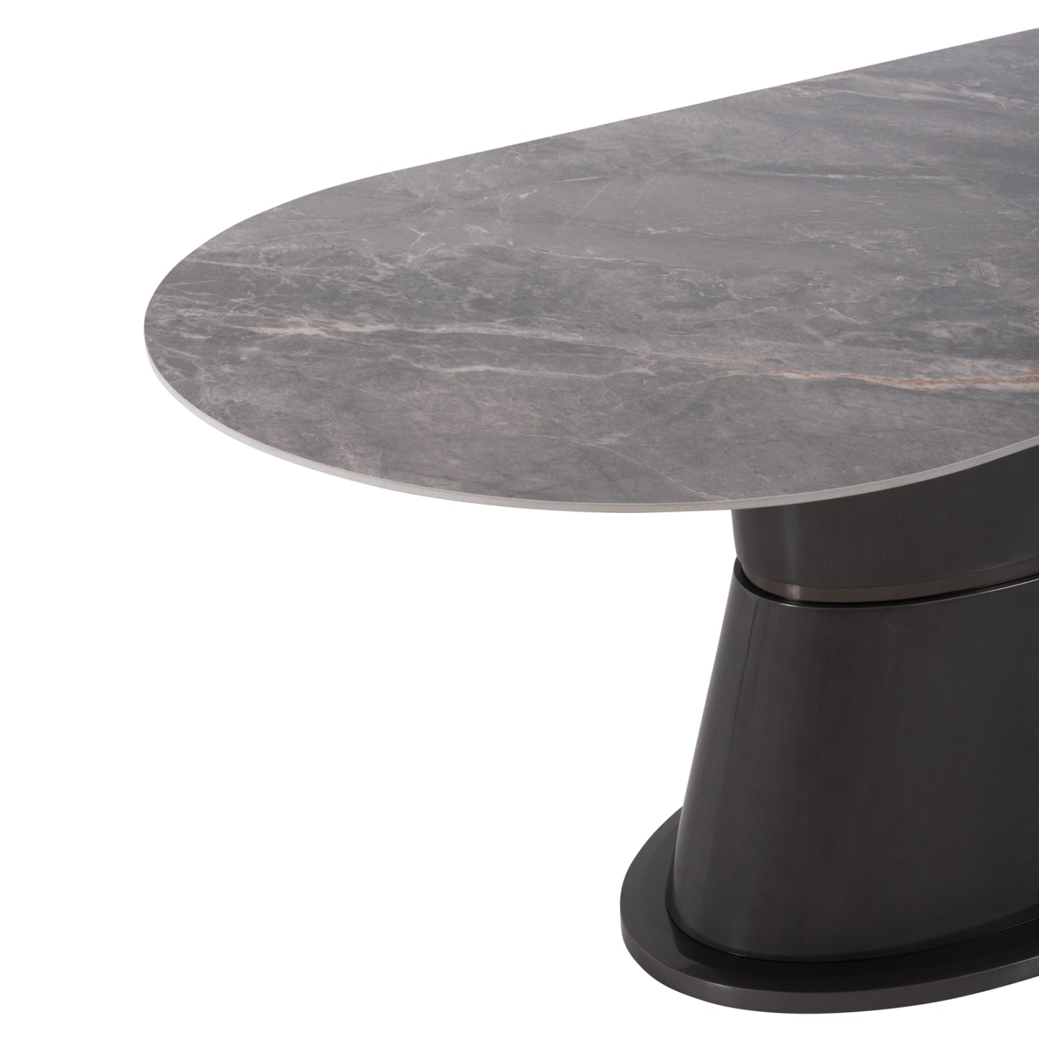 Трапезна маса BENT керамика сив мрамор - MDF основа антрацит 180x90x76Hсм.