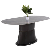 Трапезна маса BENT керамика сив мрамор - MDF основа антрацит 180x90x76Hсм.