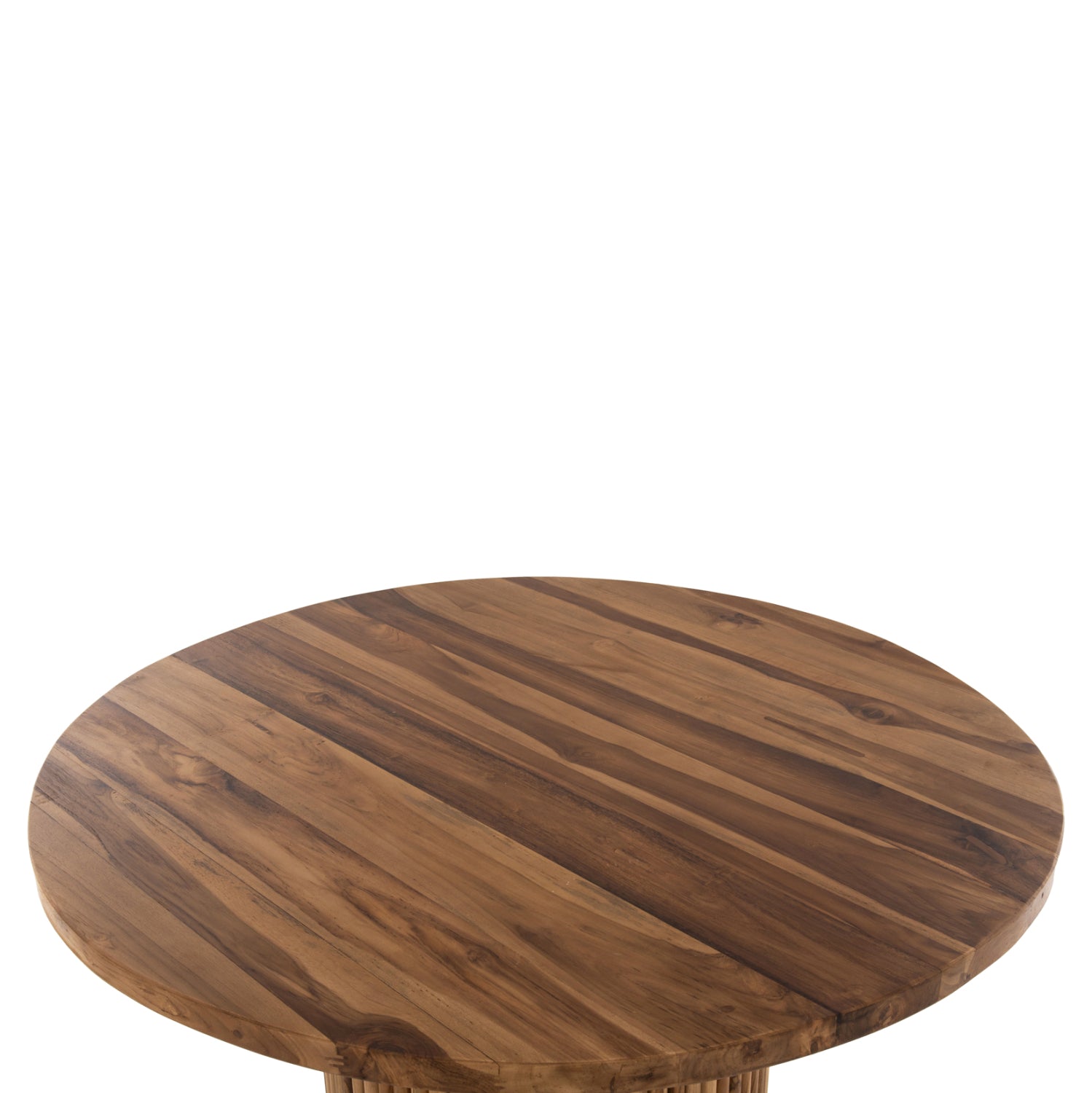 Трапезна маса DREMA1 масивно тиково дърво Φ100X80Hcm.- 3cm плот