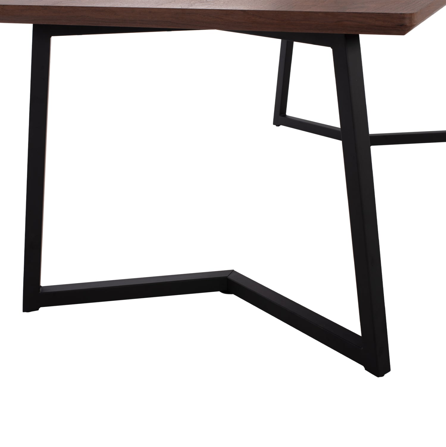 Трапезна маса JAY MDF плот с орехов фурнир метални крака 200x100x75H