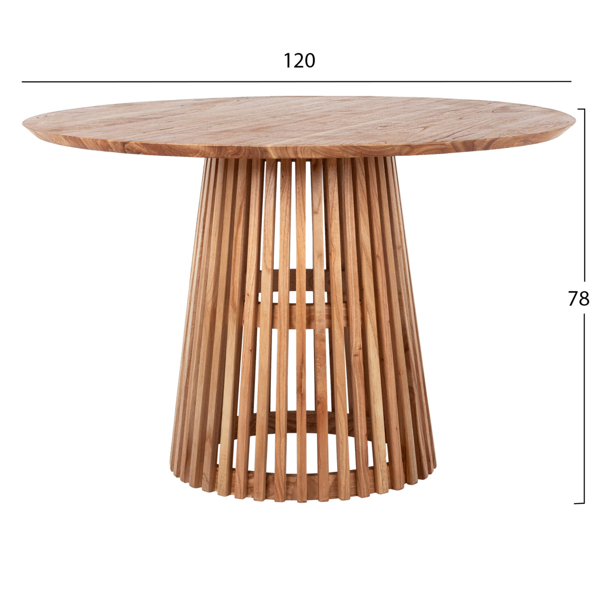 ТРАПЕЗНА МАСА FRANTZ МАСИВЕН МИНДИ ЕСТЕСТВЕН КРЪГЛА D120x78H cm