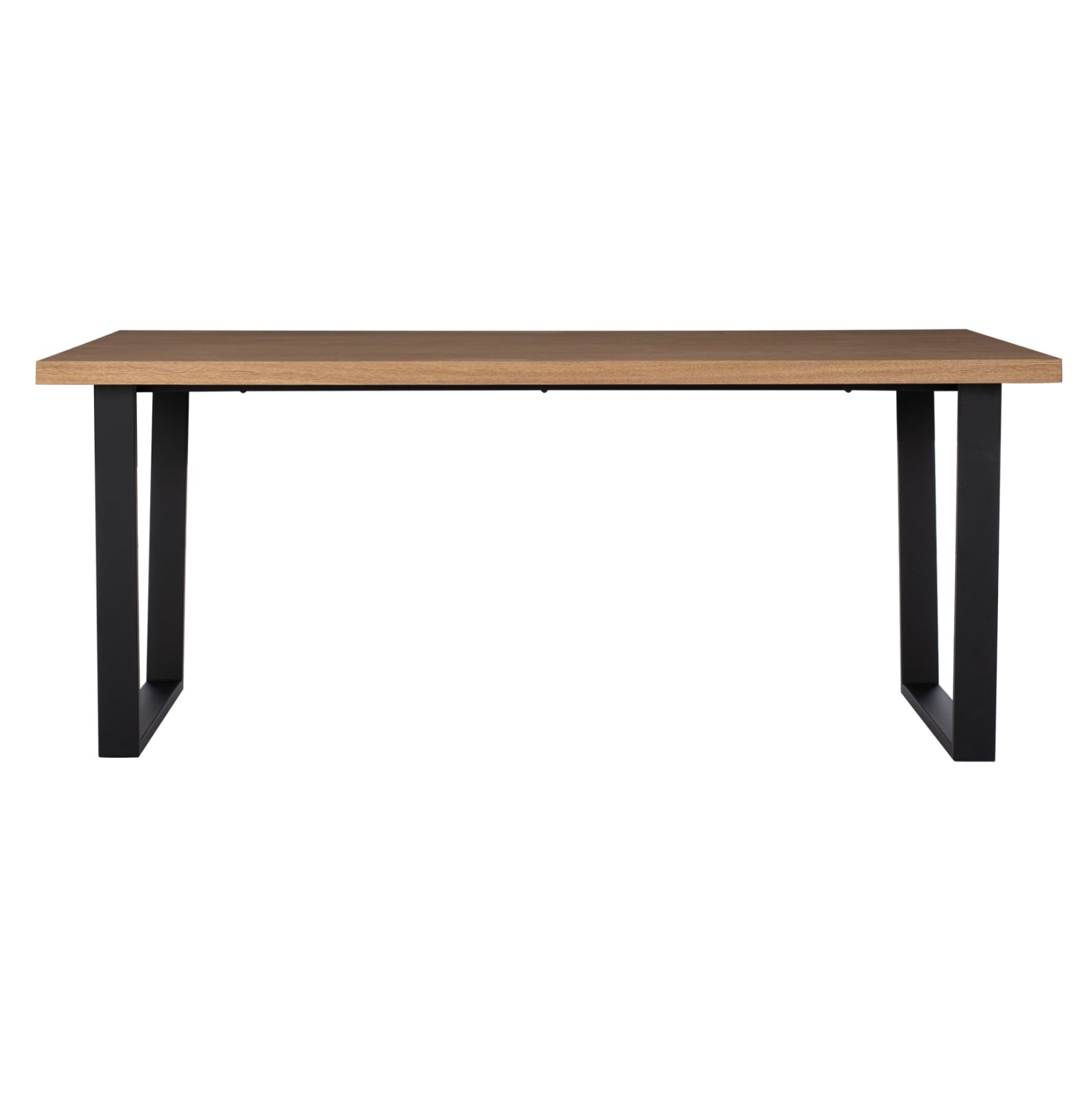 Трапезна маса Astoria с MDF плот и дъбов фурнир, метални крака, рустик стил 180x90x75 см