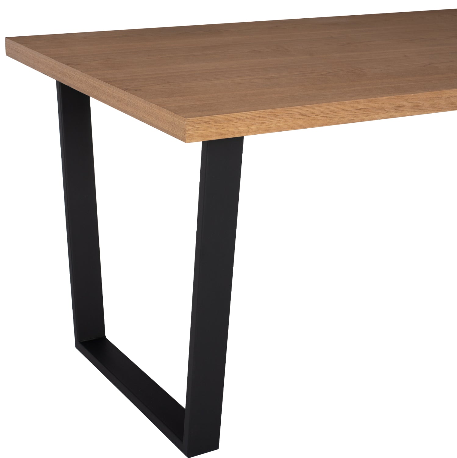 Трапезна маса Astoria с MDF плот и дъбов фурнир, метални крака, рустик стил 180x90x75 см