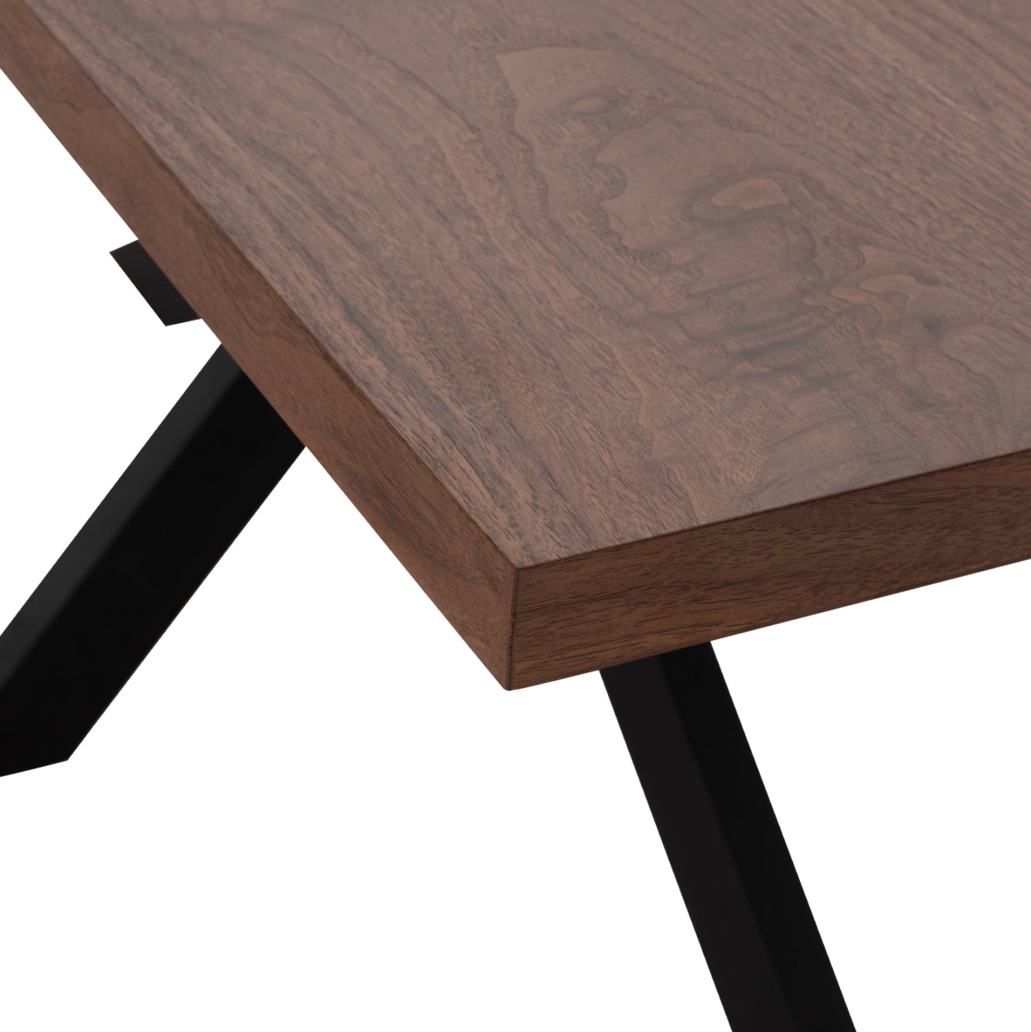 Трапезна маса SARI MDF плот с орехов фурнир рустик стил 180x90x75см