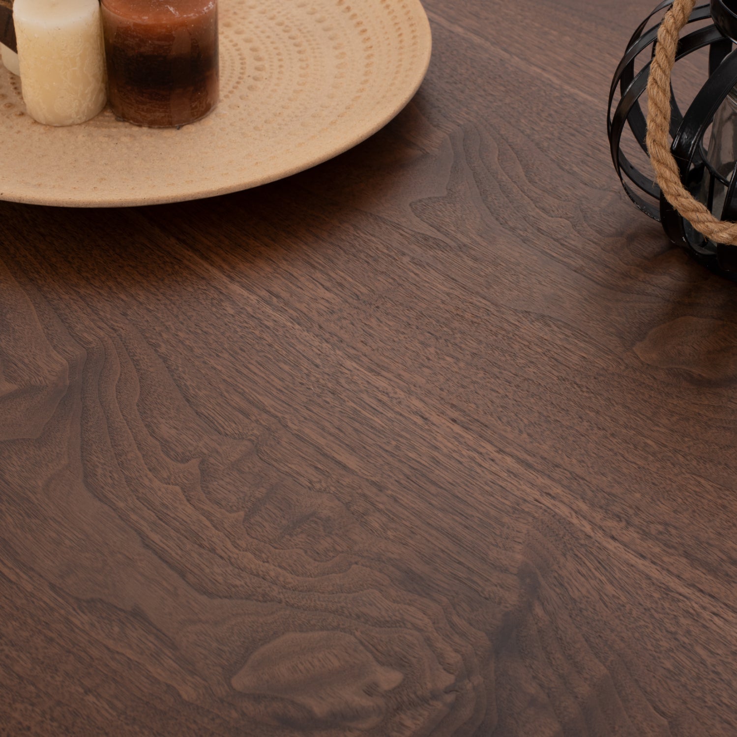 Трапезна маса SARI MDF плот с орехов фурнир рустик стил 180x90x75см