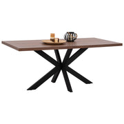 Трапезна маса SARI MDF плот с орехов фурнир рустик стил 180x90x75см