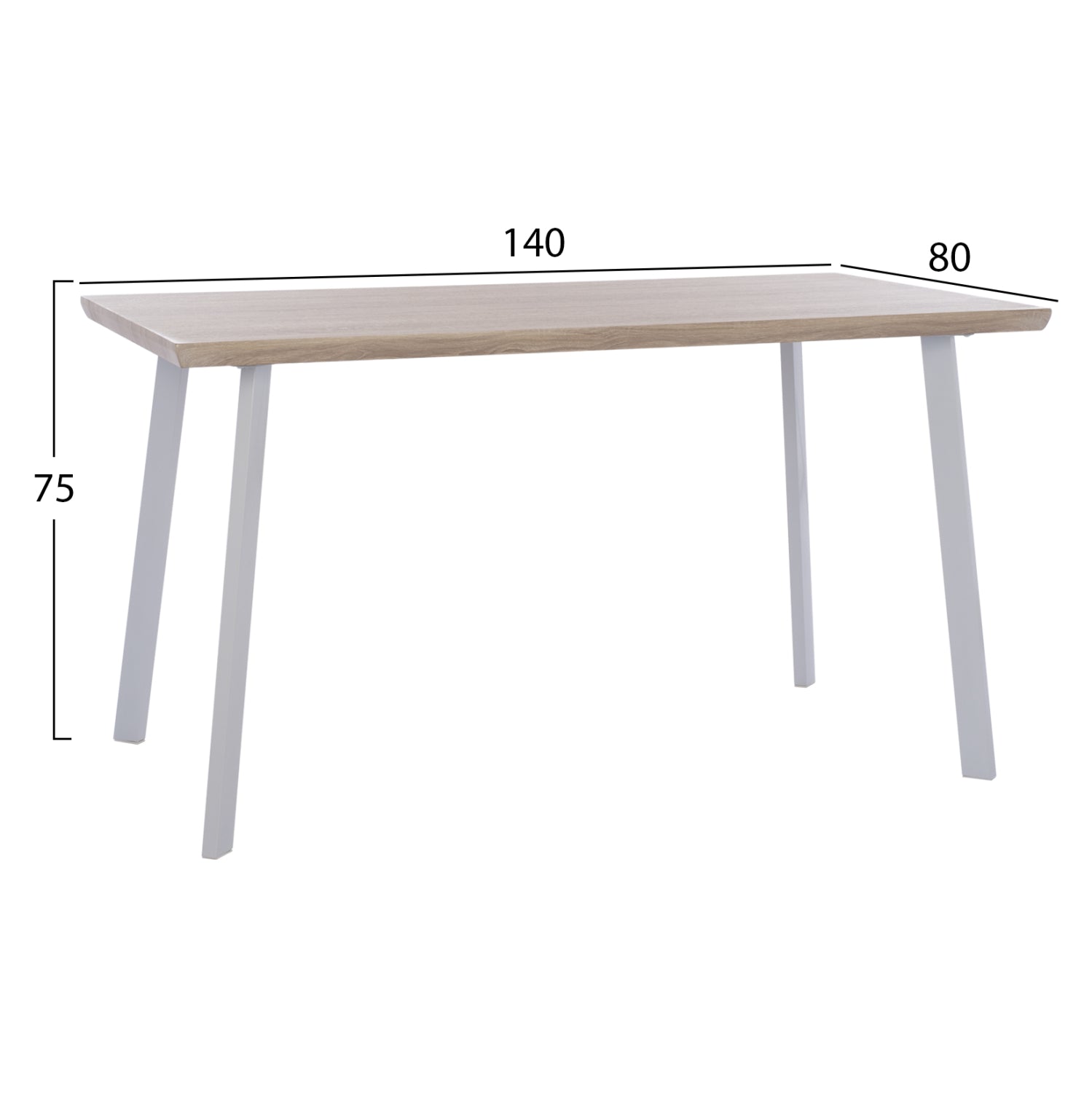 Трапезна маса Ofira 140x80 Sonoma с бели крака