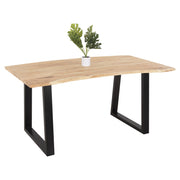 ТРАПЕЗНА МАСА SOFIA SLIM МАСИВНА АКАЦИЯ С ЧЕРНИ МЕТАЛНИ КРАКА 160X92X78Hсм