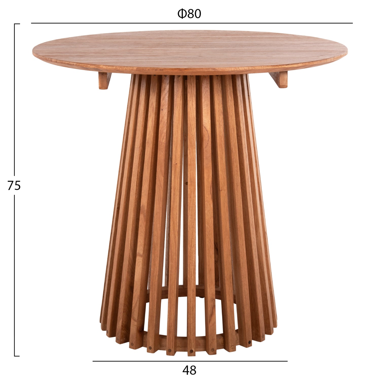 Кръгла трапезна маса FRANTZ от масивно дърво минди в естествен цвят Φ80X75Hcm.