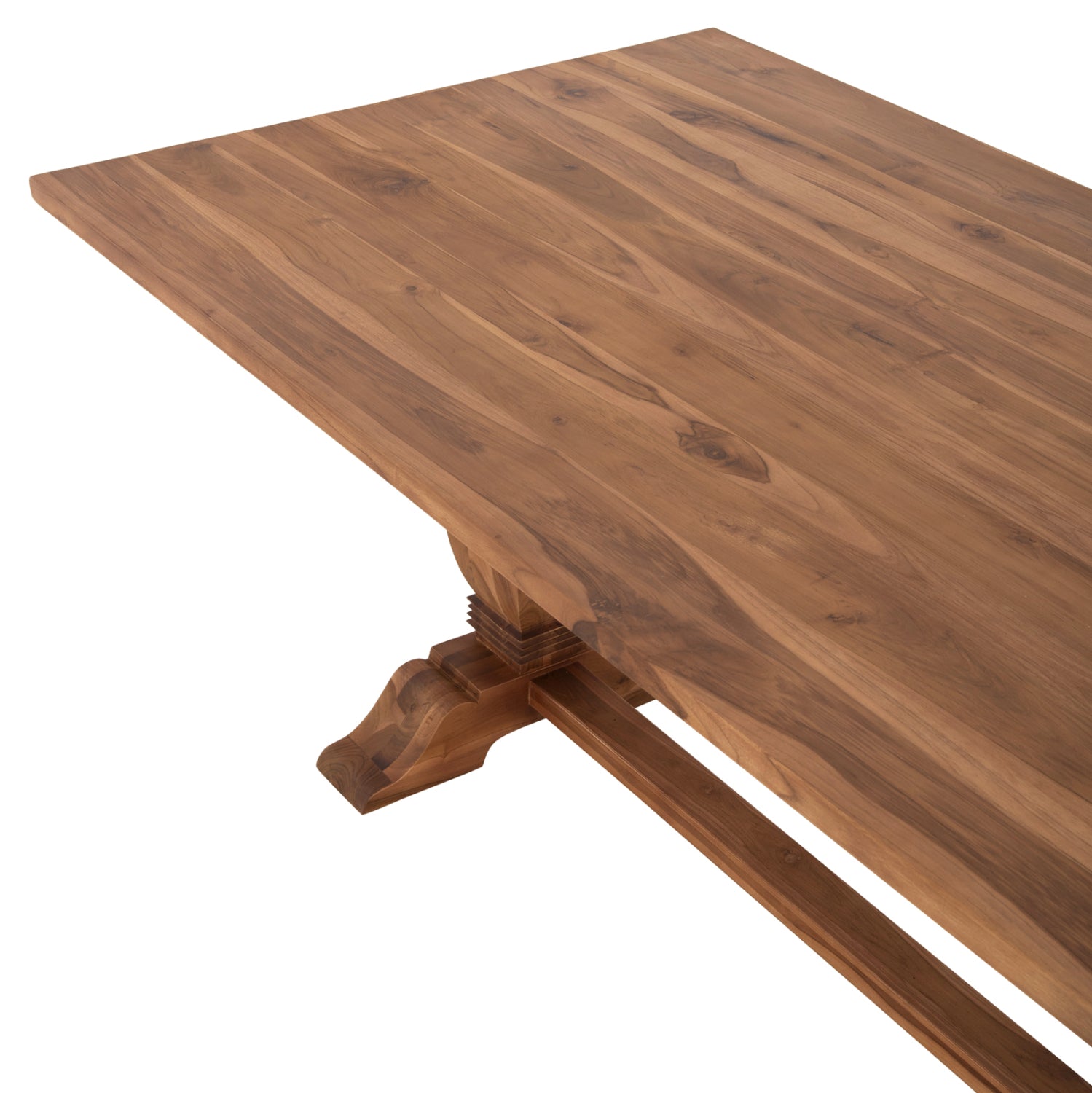 Трапезна маса Guin тиково дърво с издълбани крака 200x100x78Hсм.