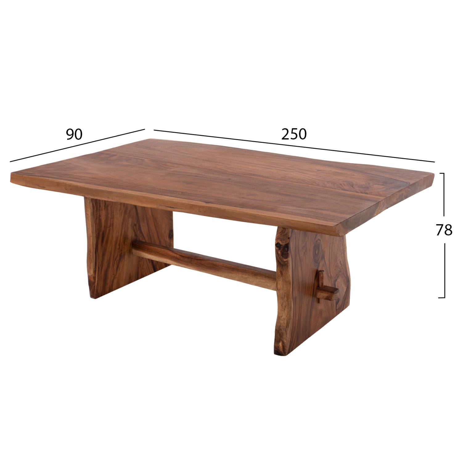 Трапезна маса ULYSES масивно суар дърво в естествен цвят 250x90x78Hсм.