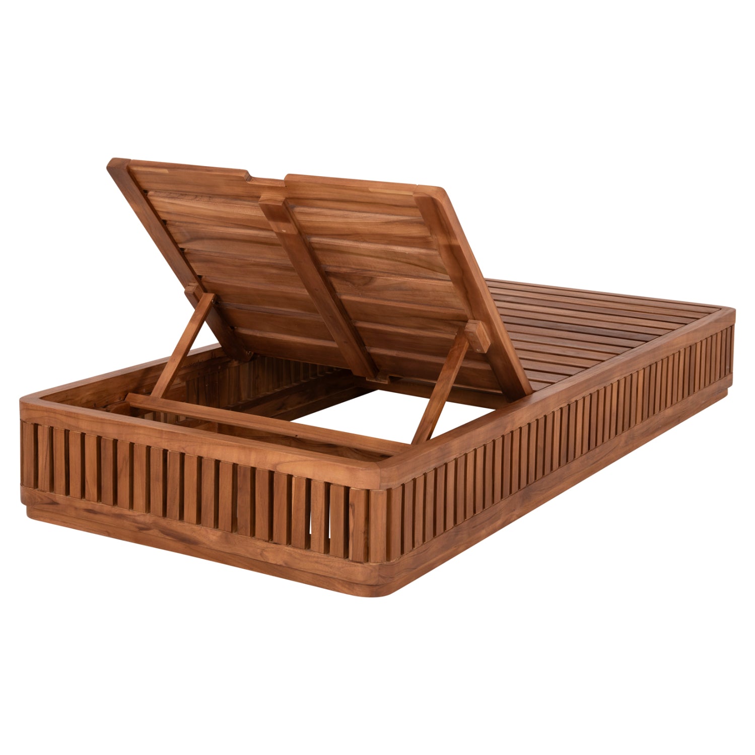 Шезлонг без възглавници VERNON тиково дърво натурално 200x80x25Hсм.