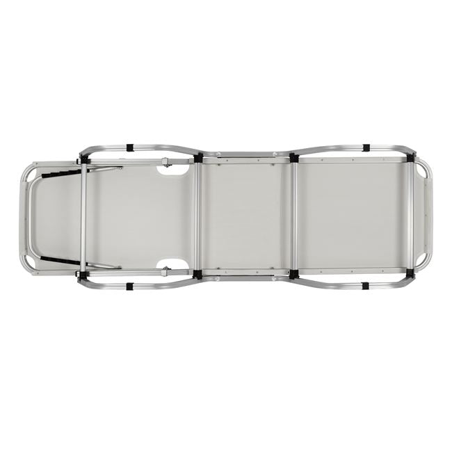 Професионален алуминиев шезлонг бял 195x53-60x30 см
