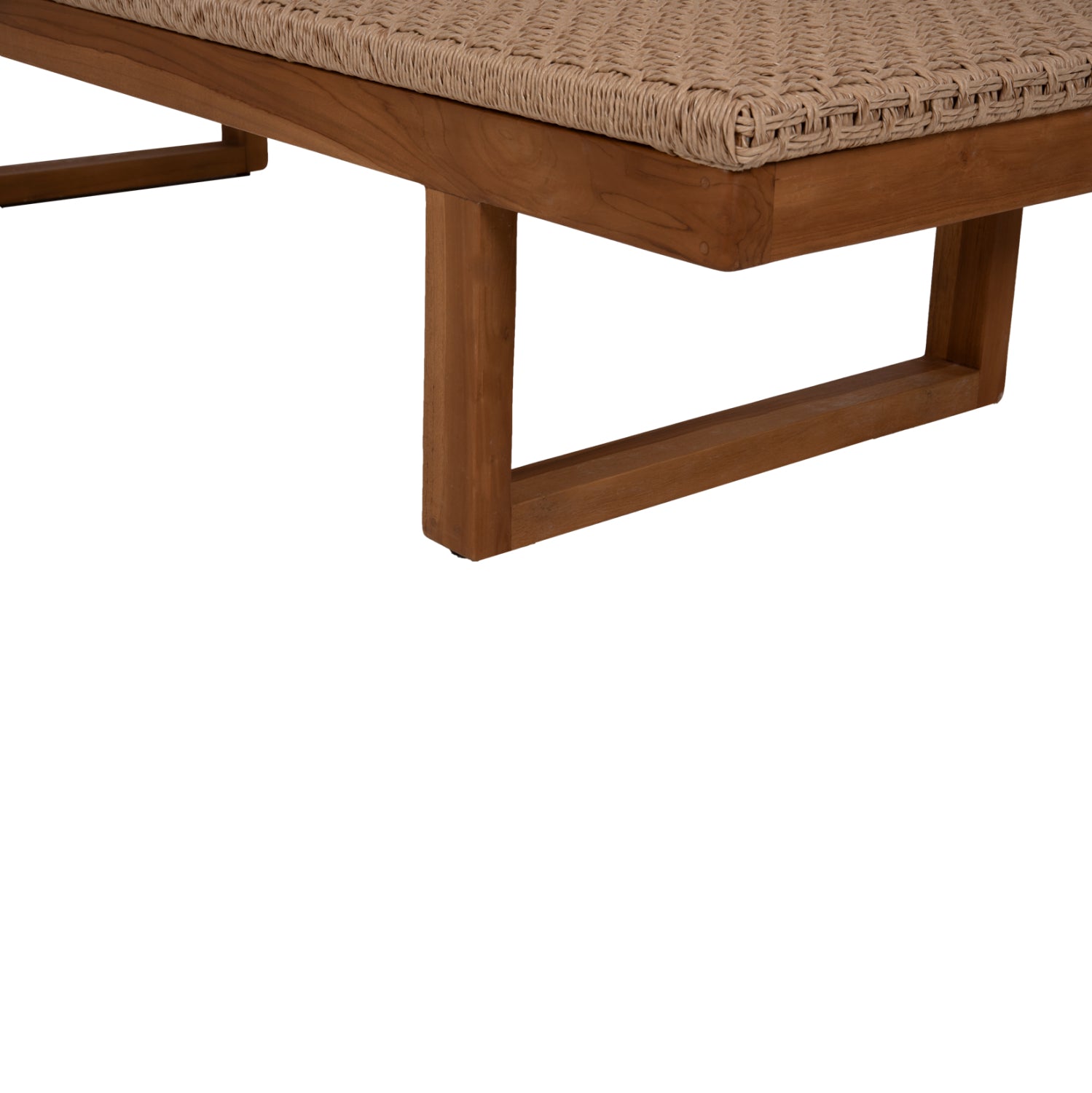 Шезлонг PATRON тиково дърво - виеро въжена ратан 191x65x86Hсм.