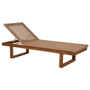 Шезлонг PATRON тиково дърво - виеро въжена ратан 191x65x86Hсм.