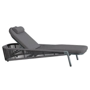 Шезлонг XANTION алуминий-въже-олефинова тъкан в тъмносив 75x210x92Hсм.