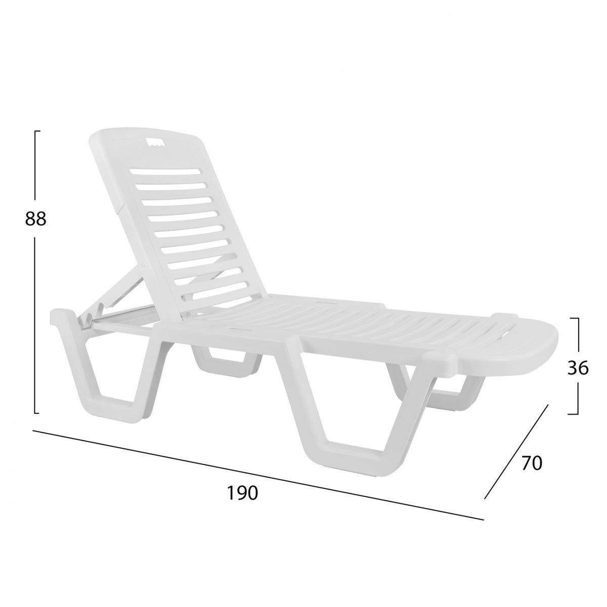 Плажен шезлонг Пластмасов Регулируем Relax 70x190x36см