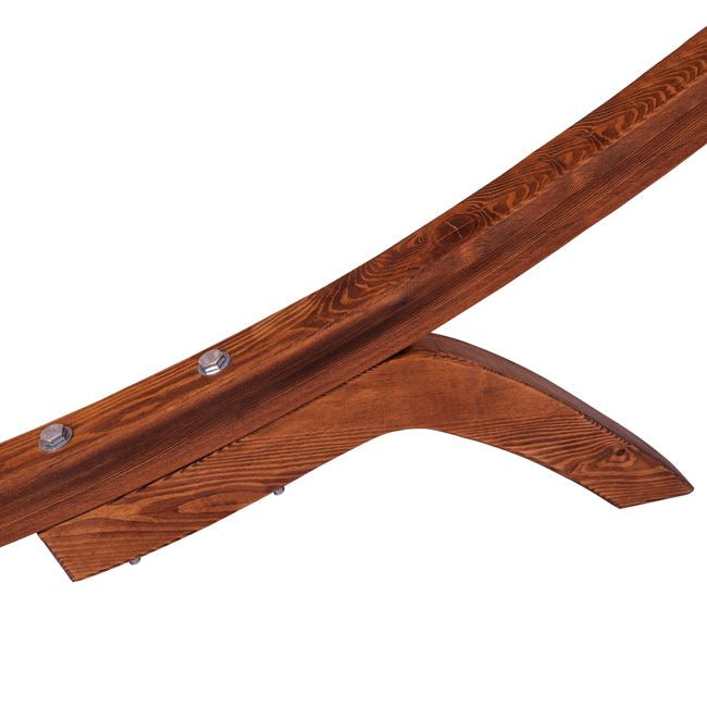 Шезлонг Дървен Орех-Бежов с сенник Colby 105x221x162см