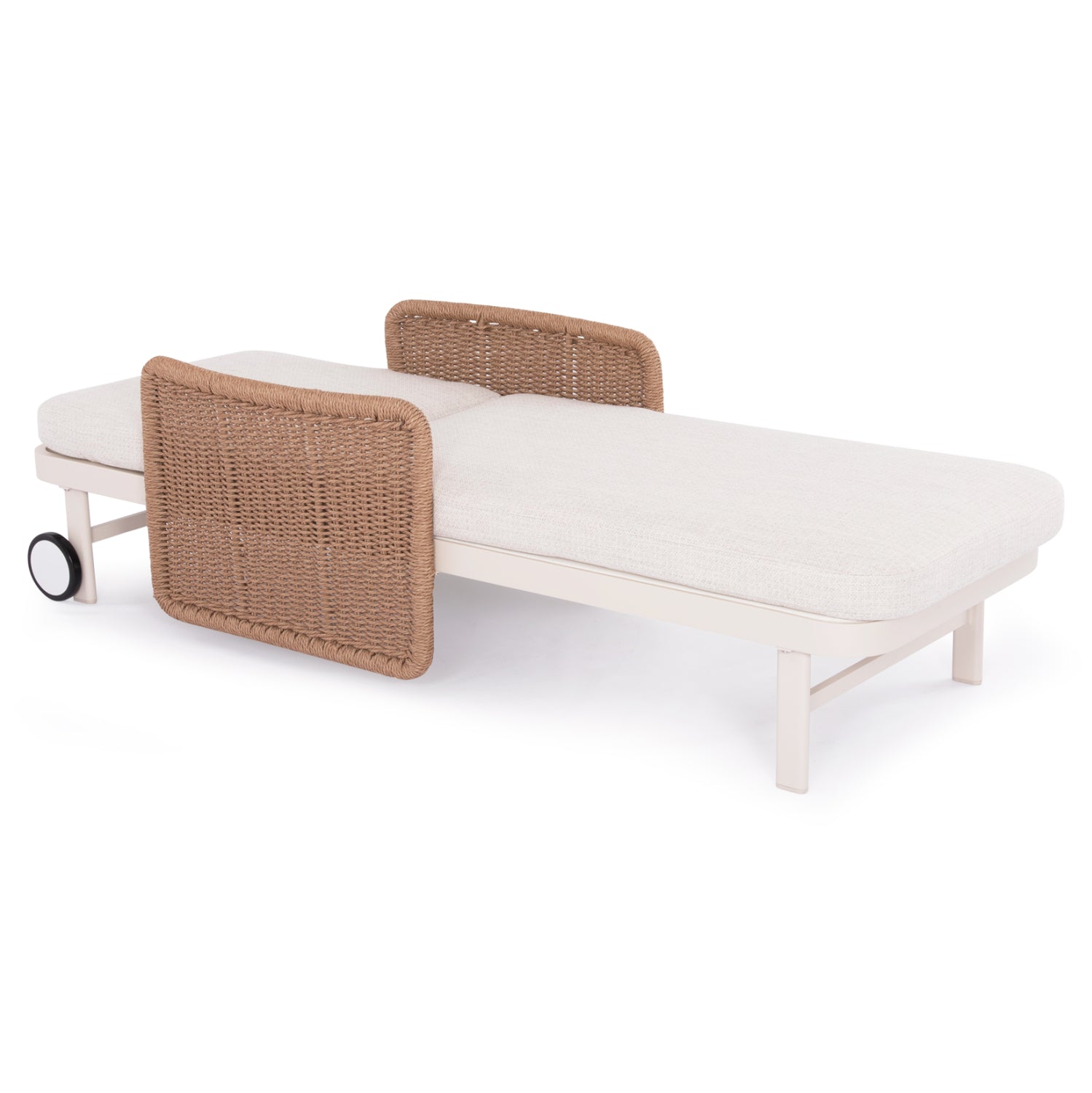 Шезлонг серия Destiny алуминий екрю-беж Wicker с възглавници 205,5x86x