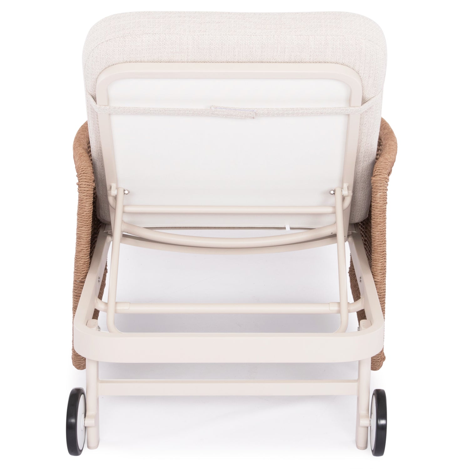 Шезлонг серия Destiny алуминий екрю-беж Wicker с възглавници 205,5x86x