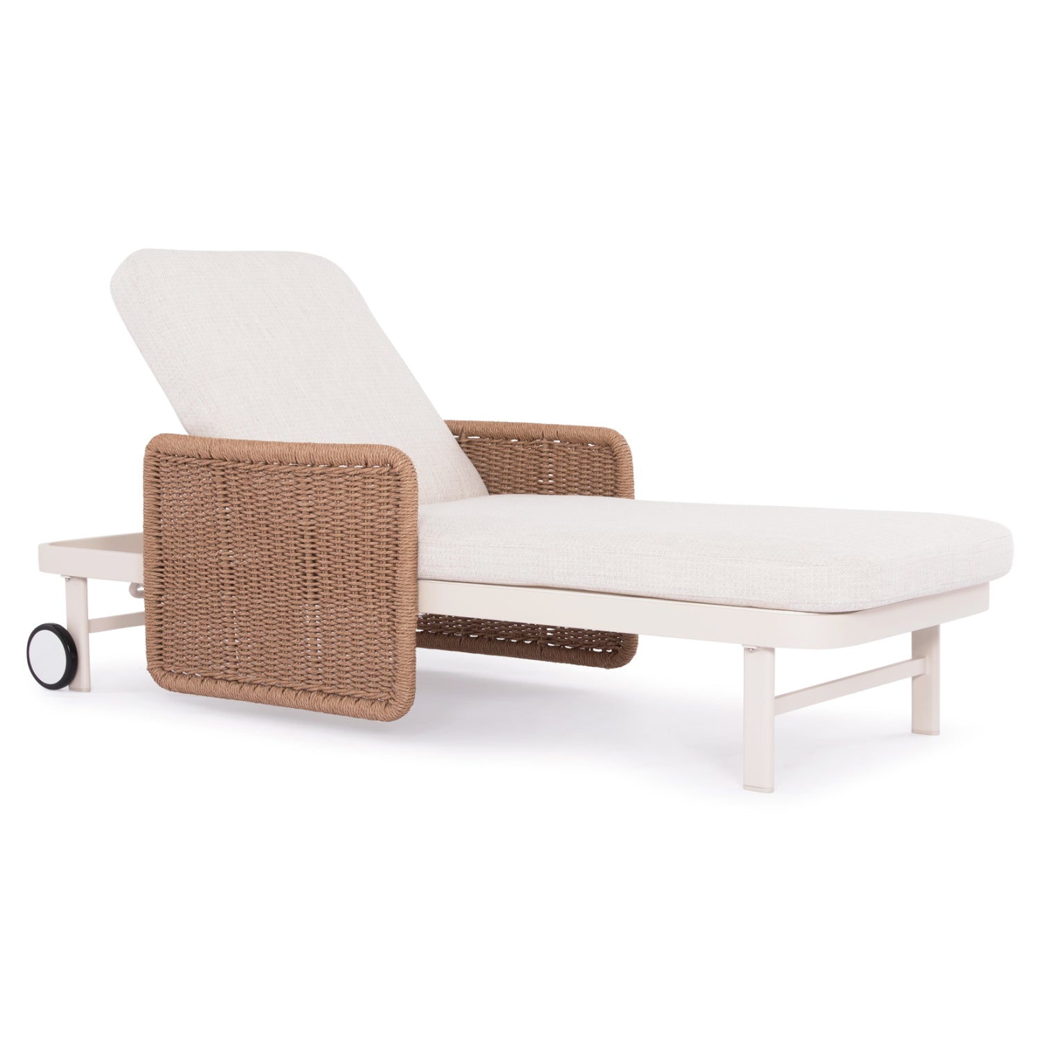 Шезлонг серия Destiny алуминий екрю-беж Wicker с възглавници 205,5x86x