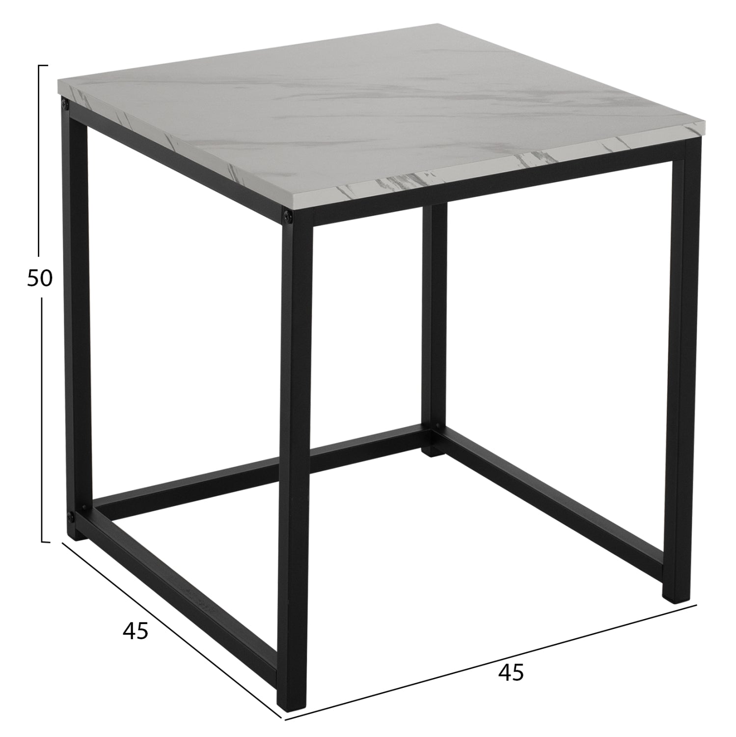 Странични маси Grelay комплект 2 бр MDF и метал 45x45x50Hсм.