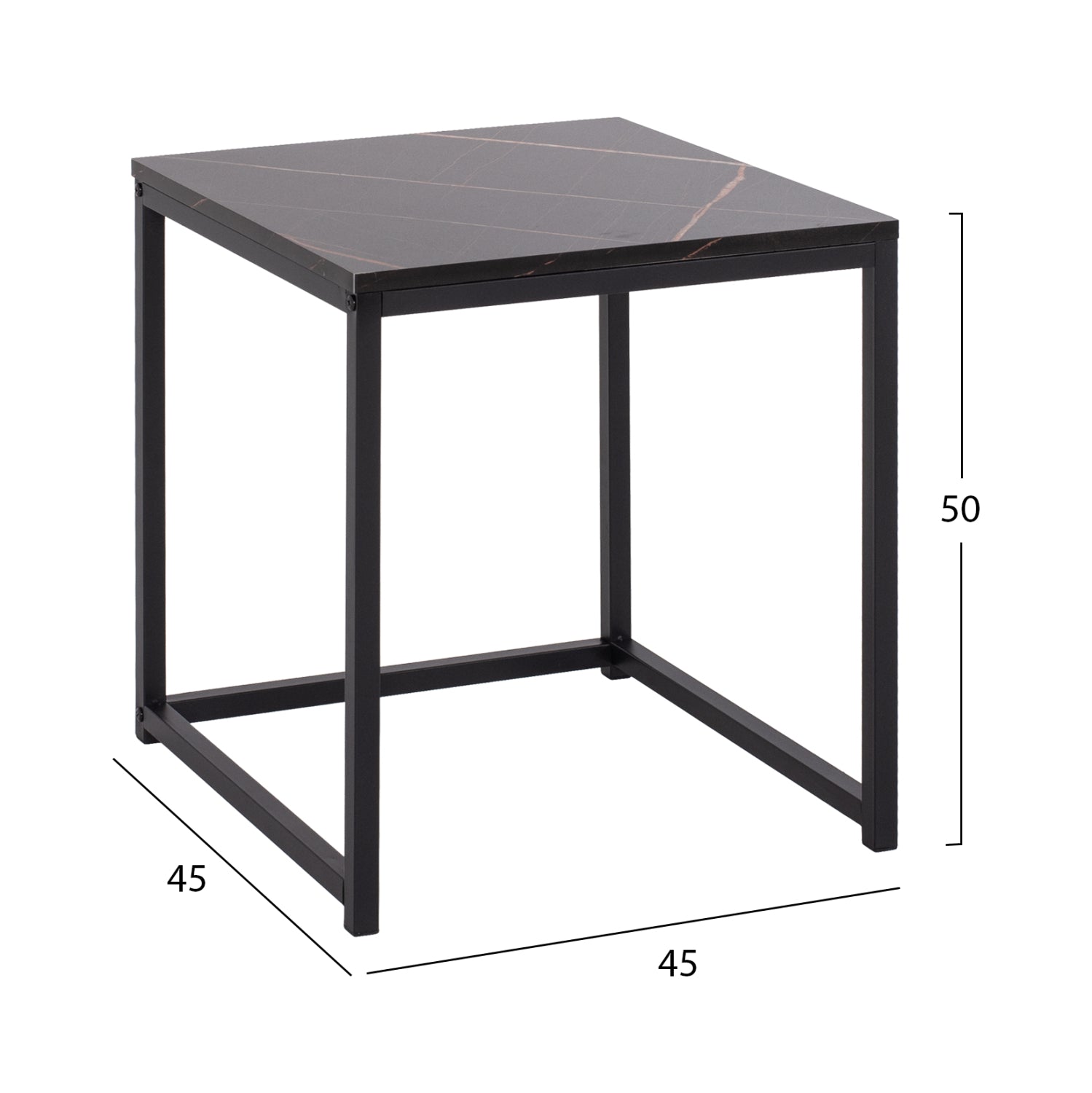 Странични маси Grelay комплект 2 бр MDF и метал 45x45x50Hсм.