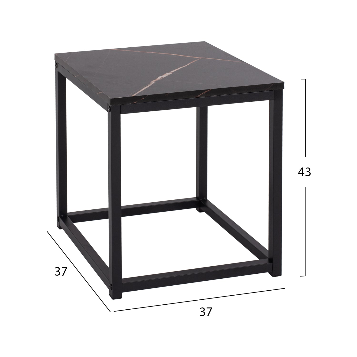 Странични маси Grelay комплект 2 бр MDF и метал 45x45x50Hсм.