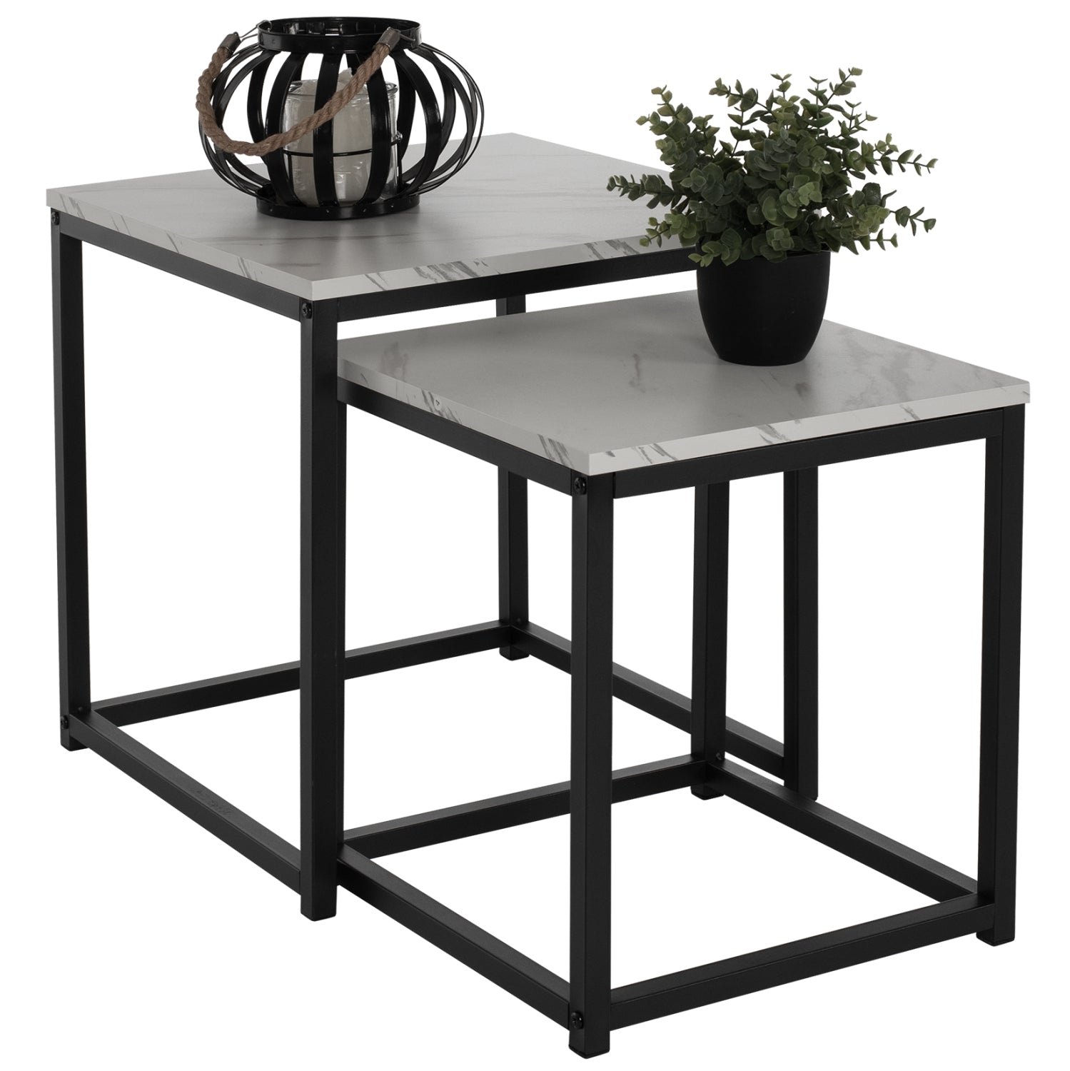 Странични маси Grelay комплект 2 бр MDF и метал 45x45x50Hсм.