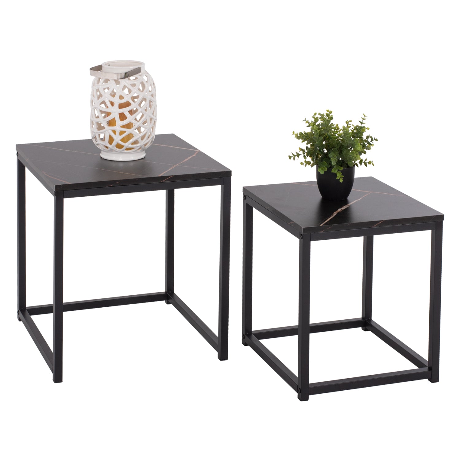 Странични маси Grelay комплект 2 бр MDF и метал 45x45x50Hсм.
